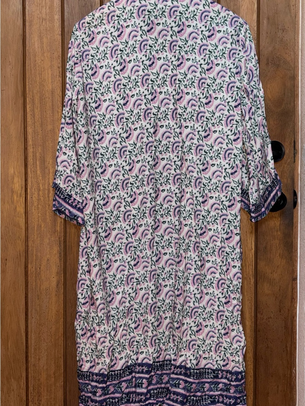 NATURAL LIFE Pink and Purple Floral Open Front Kimono Duster - Picture 4 of 4